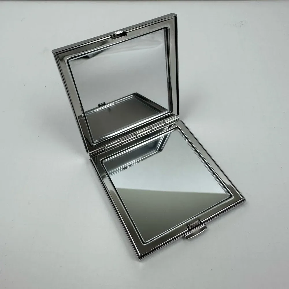 Swarovski Crystals Compact‎ Mirror Double Side Square Black Silver